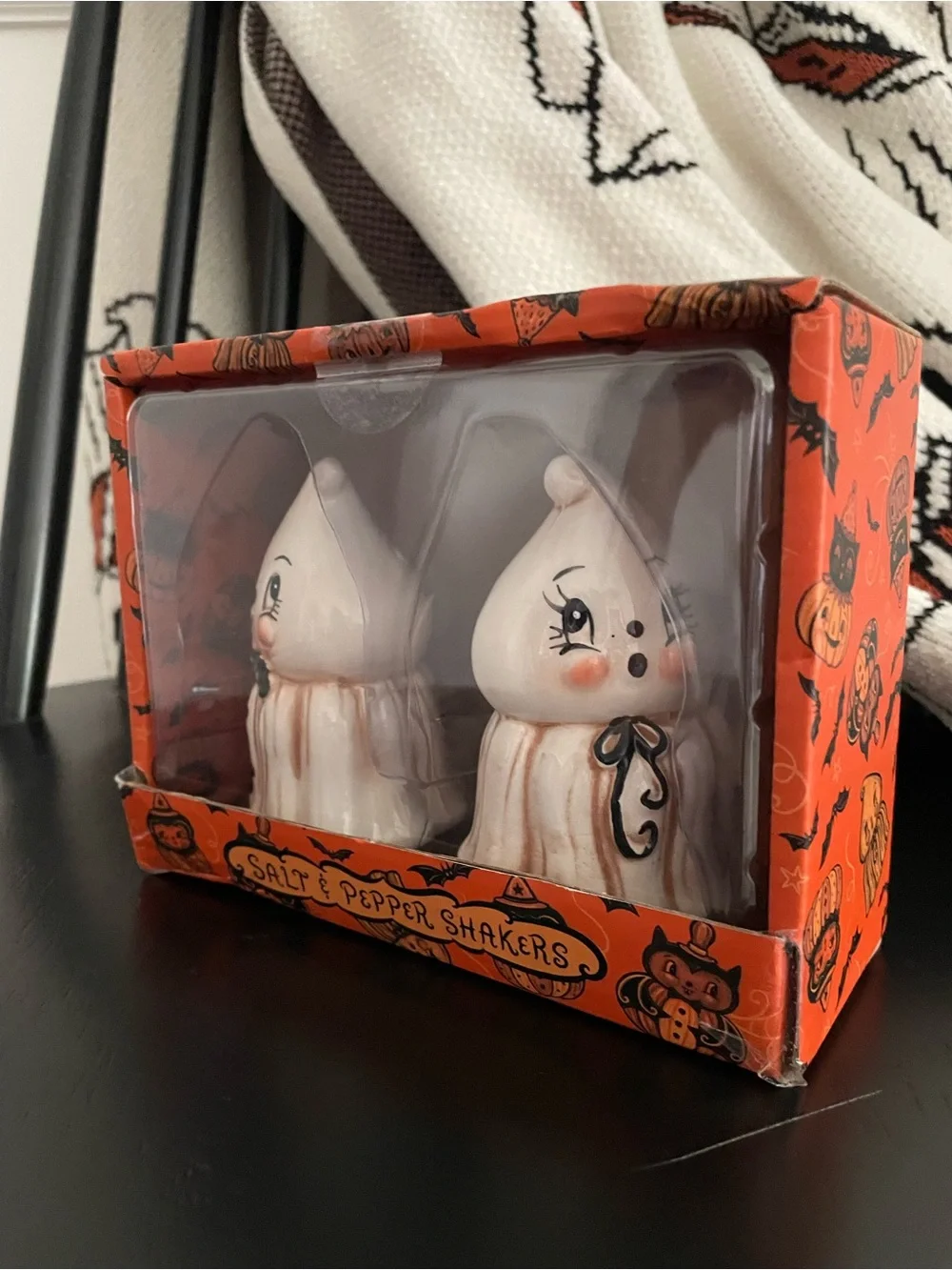 Johanna Parker Ghost Salt and Pepper Shakers Kooky Spook Halloween NEW 2026